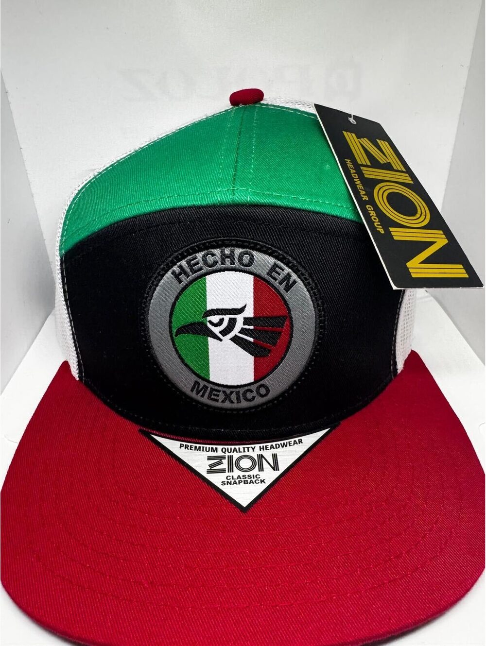 Zion Hecho En Mexico Trucker Hat Green White Red